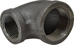 Made in USA - Size 1-1/4 x 1", Class 150, Malleable Iron Black Pipe Reducing Elbow - 150 psi, Threaded End Connection - Eagle Tool & Supply