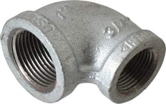 Made in USA - Class 150, 1 x 3/4" Galvanized Pipe Reducing Elbow - Threaded, Malleable Iron - Eagle Tool & Supply