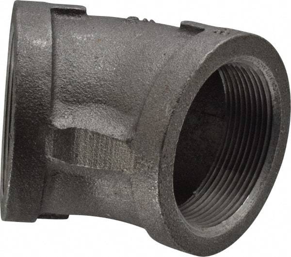 Made in USA - Size 2", Class 150, Malleable Iron Black Pipe 45° Elbow - 150 psi, Threaded End Connection - Eagle Tool & Supply
