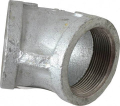 Made in USA - Class 150, 2" Galvanized Pipe 45° Elbow - Threaded, Malleable Iron - Eagle Tool & Supply
