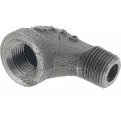 Black 90 ° Street Elbow: 3/8″, 150 psi, Threaded Malleable Iron, Black Finish, Class 150