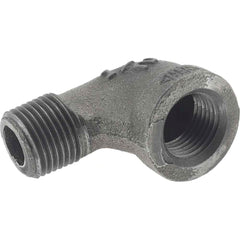 Black 90 ° Street Elbow: 1/2″, 150 psi, Threaded Malleable Iron, Black Finish, Class 150