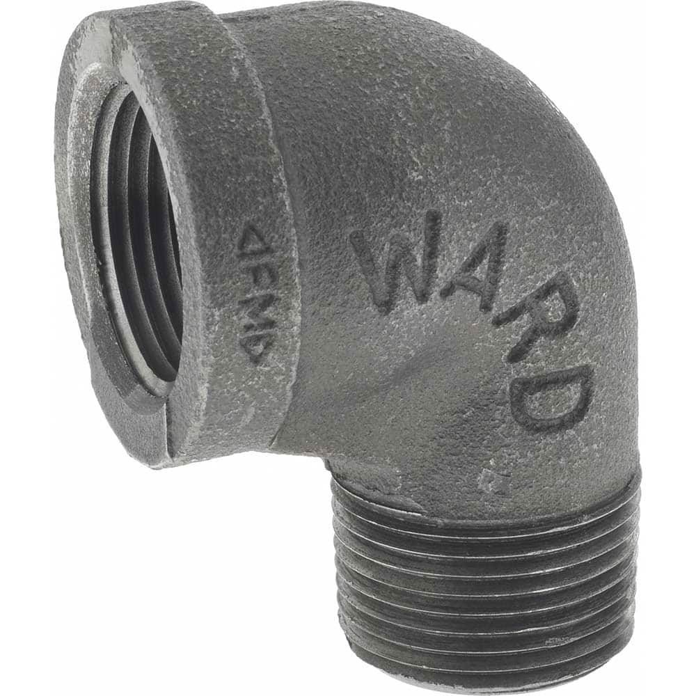 Black 90 ° Street Elbow: 1″, 150 psi, Threaded Malleable Iron, Black Finish, Class 150