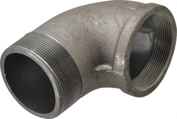 Made in USA - Size 4", Class 150, Malleable Iron Black Pipe 90° Street Elbow - 150 psi, Threaded End Connection - Eagle Tool & Supply