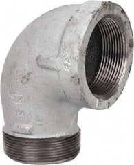 Made in USA - Class 150, 2" Galvanized Pipe 90° Street Elbow - Threaded, Malleable Iron - Eagle Tool & Supply