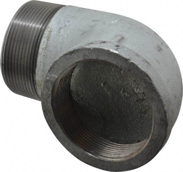 Made in USA - Class 150, 3" Galvanized Pipe 90° Street Elbow - Threaded, Malleable Iron - Eagle Tool & Supply