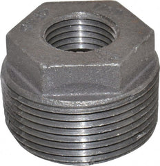 Black Hex Bushing: 1-1/4 x 1/2″, 150 psi, Threaded Malleable Iron, Black Finish, Class 150