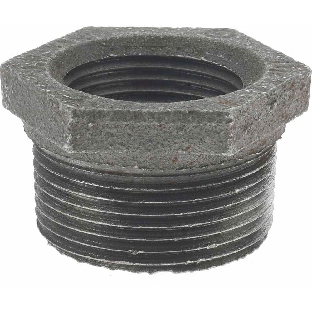 Black Hex Bushing: 1-1/4 x 1″, 150 psi, Threaded Malleable Iron, Black Finish, Class 150