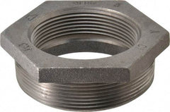 Made in USA - Size 4 x 3", Class 150, Malleable Iron Black Pipe Hex Bushing - 150 psi, Threaded End Connection - Eagle Tool & Supply