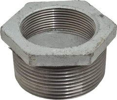 Made in USA - Class 150, 2-1/2 x 2" Galvanized Pipe Hex Bushing - Threaded, Malleable Iron - Eagle Tool & Supply