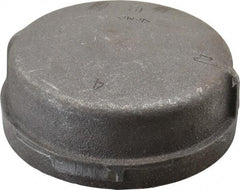 Made in USA - Size 4", Class 150, Malleable Iron Black Pipe End Cap - 150 psi, Threaded End Connection - Eagle Tool & Supply