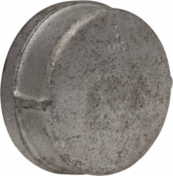 Made in USA - Class 150, 3" Galvanized Pipe End Cap - Threaded, Malleable Iron - Eagle Tool & Supply