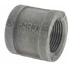 Black Coupling: 1″, 150 psi, Threaded Malleable Iron, Black Finish, Class 150