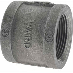 Black Coupling: 1-1/4″, 150 psi, Threaded Malleable Iron, Black Finish, Class 150