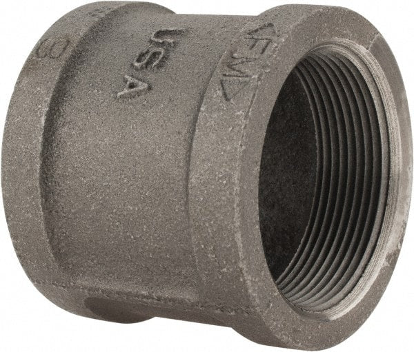 Black Coupling: 2″, 150 psi, Threaded Malleable Iron, Black Finish, Class 150