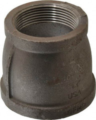Made in USA - Size 3 x 2-1/2", Class 150, Malleable Iron Black Pipe Reducing Coupling - 150 psi, Threaded End Connection - Eagle Tool & Supply