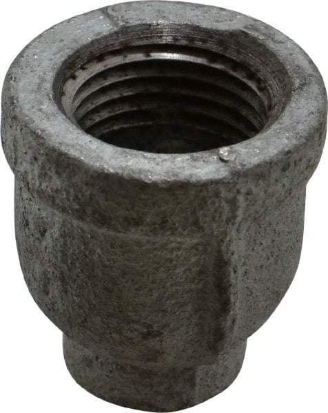 Made in USA - Class 150, 1/2 x 1/8" Galvanized Pipe Reducing Coupling - Threaded, Malleable Iron - Eagle Tool & Supply