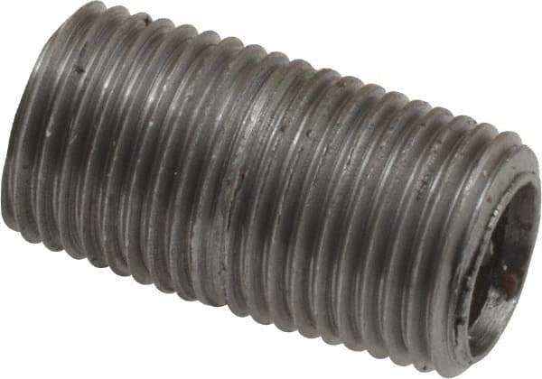 Value Collection - Schedule 40, 1/8" Diam x 3/4" Long Steel Black Pipe Nipple - Threaded - Eagle Tool & Supply