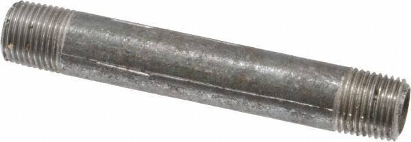 Value Collection - Schedule 40, 1/8" Diam x 2-1/2" Long Steel Black Pipe Nipple - Threaded - Eagle Tool & Supply