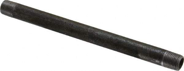 Value Collection - Schedule 40, 1/8" Diam x 5" Long Steel Black Pipe Nipple - Threaded - Eagle Tool & Supply