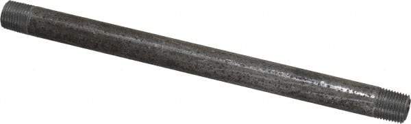 Value Collection - Schedule 40, 1/8" Diam x 5-1/2" Long Steel Black Pipe Nipple - Threaded - Eagle Tool & Supply