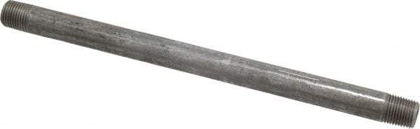 Value Collection - Schedule 40, 1/8" Diam x 6" Long Steel Black Pipe Nipple - Threaded - Eagle Tool & Supply