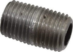 Value Collection - Schedule 40, 1/4" Diam x 7/8" Long Steel Black Pipe Nipple - Threaded - Eagle Tool & Supply