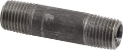 Value Collection - Schedule 40, 1/4" Diam x 2" Long Steel Black Pipe Nipple - Threaded - Eagle Tool & Supply