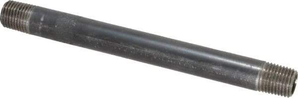 Value Collection - Schedule 40, 1/4" Diam x 5-1/2" Long Steel Black Pipe Nipple - Threaded - Eagle Tool & Supply