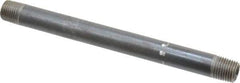 Value Collection - Schedule 40, 1/4" Diam x 6" Long Steel Black Pipe Nipple - Threaded - Eagle Tool & Supply