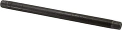 Value Collection - Schedule 40, 1/4" Diam x 8" Long Steel Black Pipe Nipple - Threaded - Eagle Tool & Supply