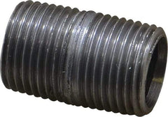 Made in USA - Schedule 40, 3/8" Diam x 1" Long Steel Black Pipe Nipple - Threaded - Eagle Tool & Supply