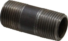 Made in USA - Schedule 40, 3/8" Diam x 1-1/2" Long Steel Black Pipe Nipple - Threaded - Eagle Tool & Supply