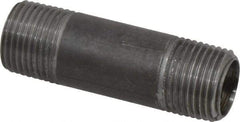 Made in USA - Schedule 40, 3/8" Diam x 2" Long Steel Black Pipe Nipple - Threaded - Eagle Tool & Supply