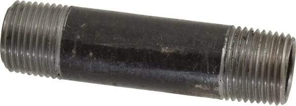 Made in USA - Schedule 40, 3/8" Diam x 2-1/2" Long Steel Black Pipe Nipple - Threaded - Eagle Tool & Supply