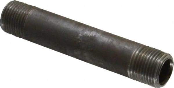 Made in USA - Schedule 40, 3/8" Diam x 3-1/2" Long Steel Black Pipe Nipple - Threaded - Eagle Tool & Supply