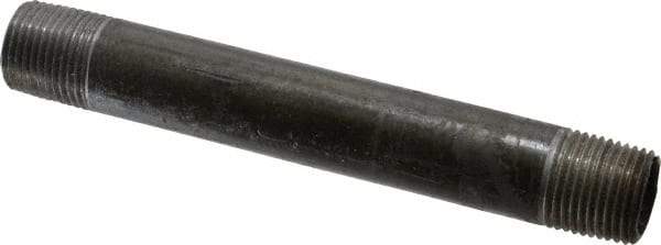 Made in USA - Schedule 40, 3/8" Diam x 4-1/2" Long Steel Black Pipe Nipple - Threaded - Eagle Tool & Supply