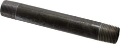 Made in USA - Schedule 40, 3/8" Diam x 4-1/2" Long Steel Black Pipe Nipple - Threaded - Eagle Tool & Supply