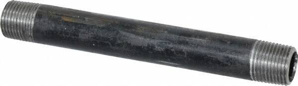 Made in USA - Schedule 40, 3/8" Diam x 5" Long Steel Black Pipe Nipple - Threaded - Eagle Tool & Supply