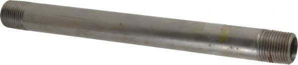 Made in USA - Schedule 40, 3/8" Diam x 7" Long Steel Black Pipe Nipple - Threaded - Eagle Tool & Supply