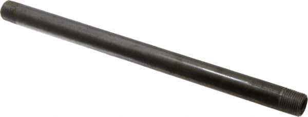 Made in USA - Schedule 40, 3/8" Diam x 10" Long Steel Black Pipe Nipple - Threaded - Eagle Tool & Supply