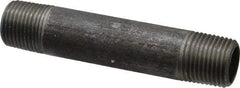 Made in USA - Schedule 40, 1/2" Diam x 4" Long Steel Black Pipe Nipple - Threaded - Eagle Tool & Supply