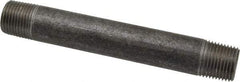 Made in USA - Schedule 40, 1/2" Diam x 5-1/2" Long Steel Black Pipe Nipple - Threaded - Eagle Tool & Supply