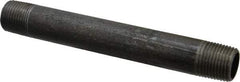 Made in USA - Schedule 40, 1/2" Diam x 6" Long Steel Black Pipe Nipple - Threaded - Eagle Tool & Supply