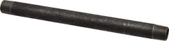 Made in USA - Schedule 40, 1/2" Diam x 10" Long Steel Black Pipe Nipple - Threaded - Eagle Tool & Supply