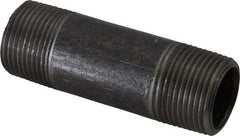 Made in USA - Schedule 40, 3/4" Diam x 3" Long Steel Black Pipe Nipple - Threaded - Eagle Tool & Supply