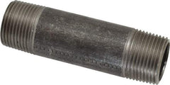 Made in USA - Schedule 40, 3/4" Diam x 3-1/2" Long Steel Black Pipe Nipple - Threaded - Eagle Tool & Supply