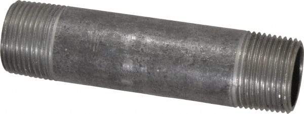 Made in USA - Schedule 40, 3/4" Diam x 4" Long Steel Black Pipe Nipple - Threaded - Eagle Tool & Supply