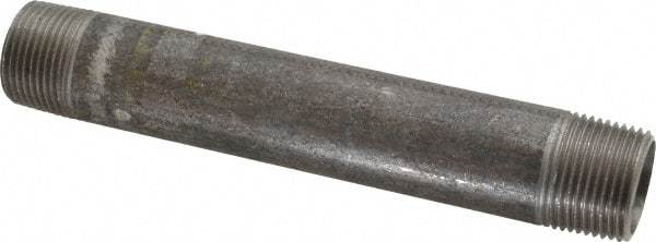 Made in USA - Schedule 40, 3/4" Diam x 6" Long Steel Black Pipe Nipple - Threaded - Eagle Tool & Supply