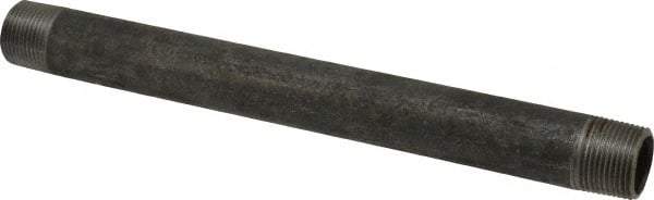 Made in USA - Schedule 40, 3/4" Diam x 10" Long Steel Black Pipe Nipple - Threaded - Eagle Tool & Supply